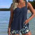 Paradise Glow | Tankini a rayas con braguita de dos piezas