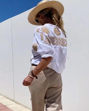 Blouse Brodé Coupe Ample – Style Frais et Léger