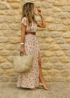 Vestido Boho Largo y Vaporoso con Cinturón Ajustable