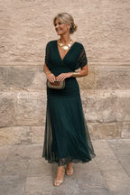 Vestido maxi elegante para fiesta con escote en corazón