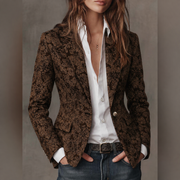 Stella | Fitted Paisley Jacquard Blazer