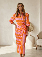 Cecilia™ Robe élégante à rayures
