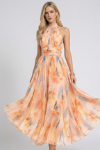Celine | Vestido Halter Fluido Acuarela