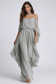 Isabela | Ensemble Fluide Gris avec Top et Pantalon