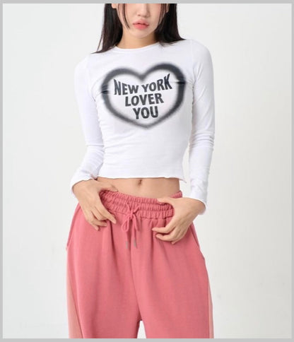 NEWYORK LOVER FITTED CROPPED T-SHIRT