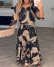 Robe en mousseline de soie imprimée