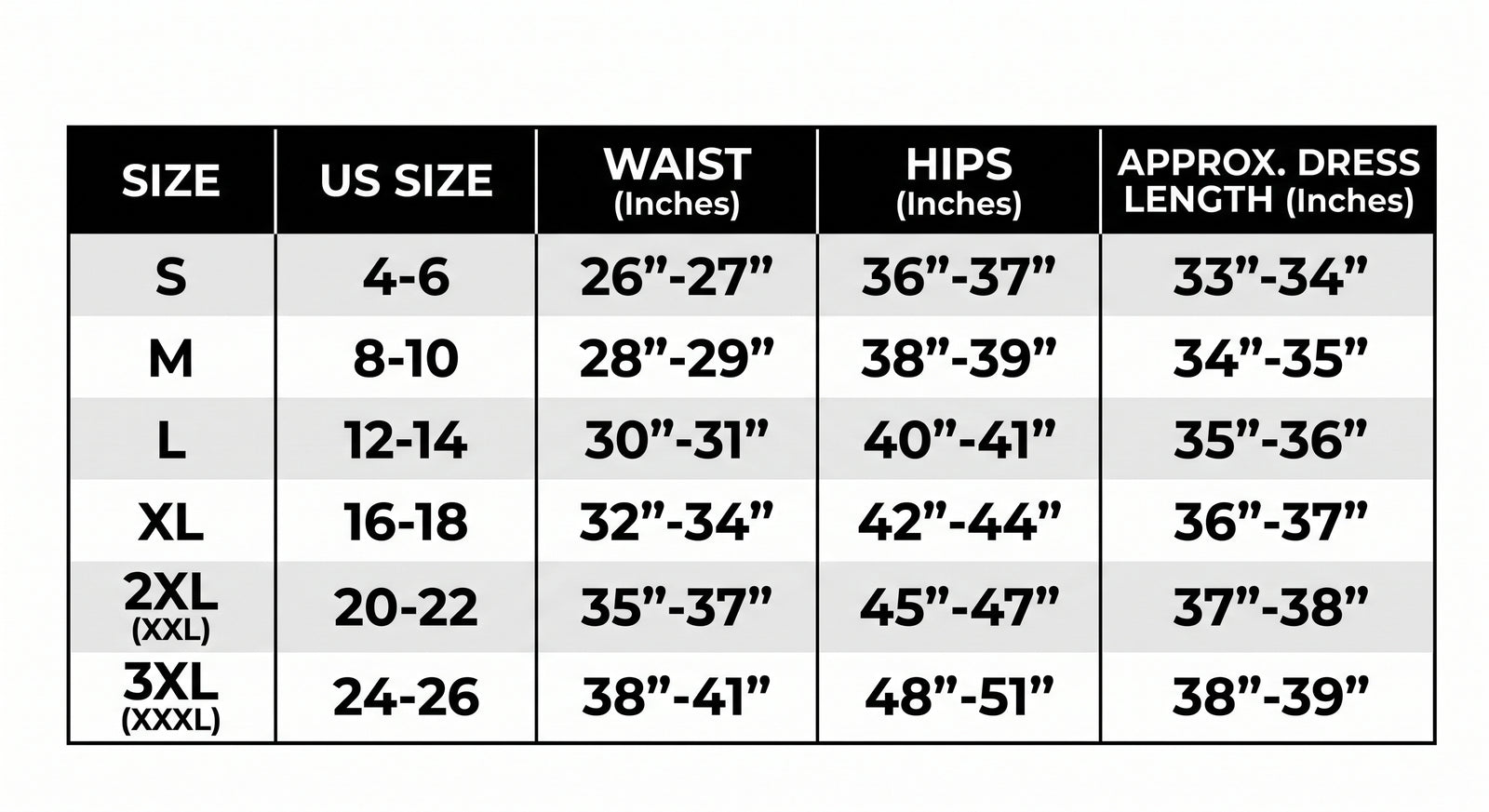 Débora | Robe courte en dentelle noire size chart