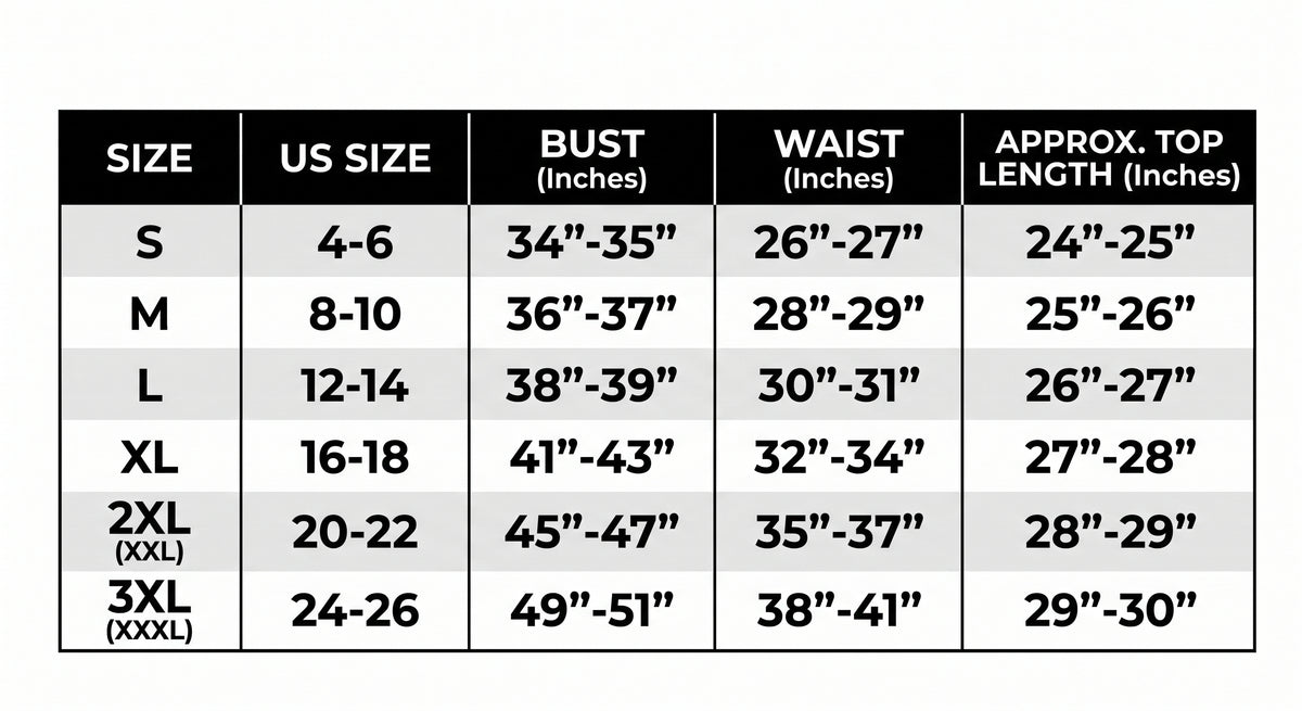 Body Élégance size chart