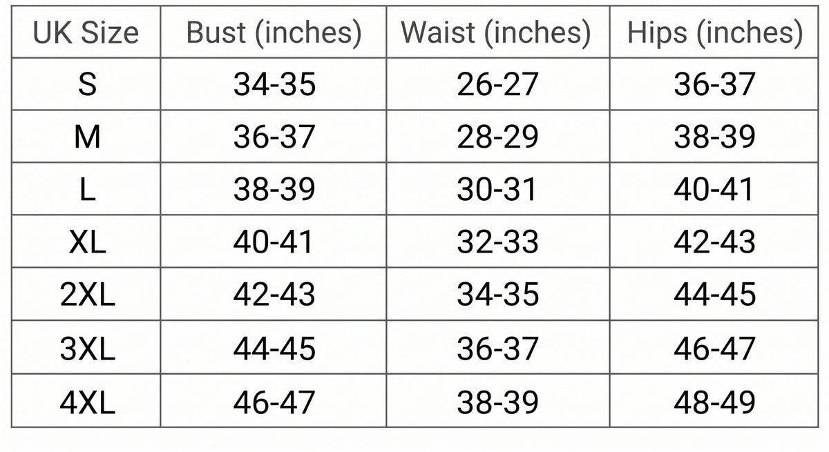 Casey | Classic Elegance Three-Piece Set size chart