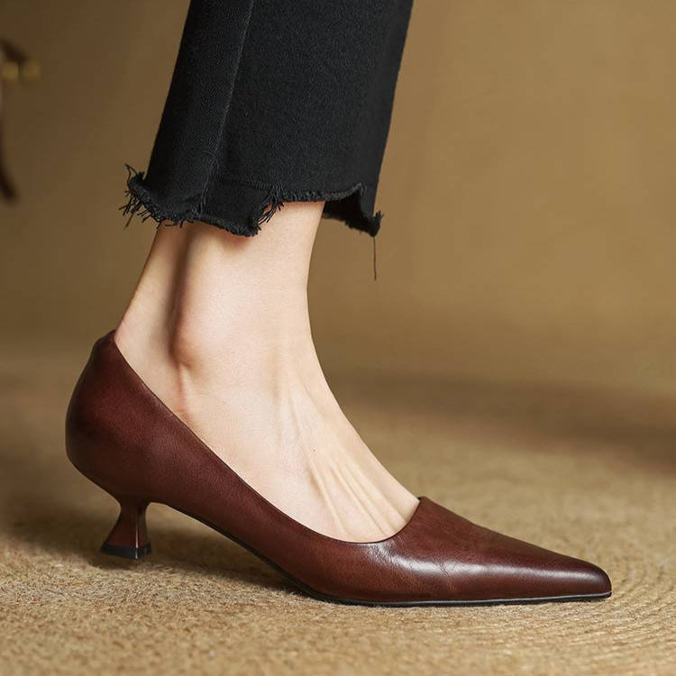 Anok Tacones Altos de Cuero Auténtico