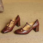 Elora Tacones Altos de Cuero Auténtico