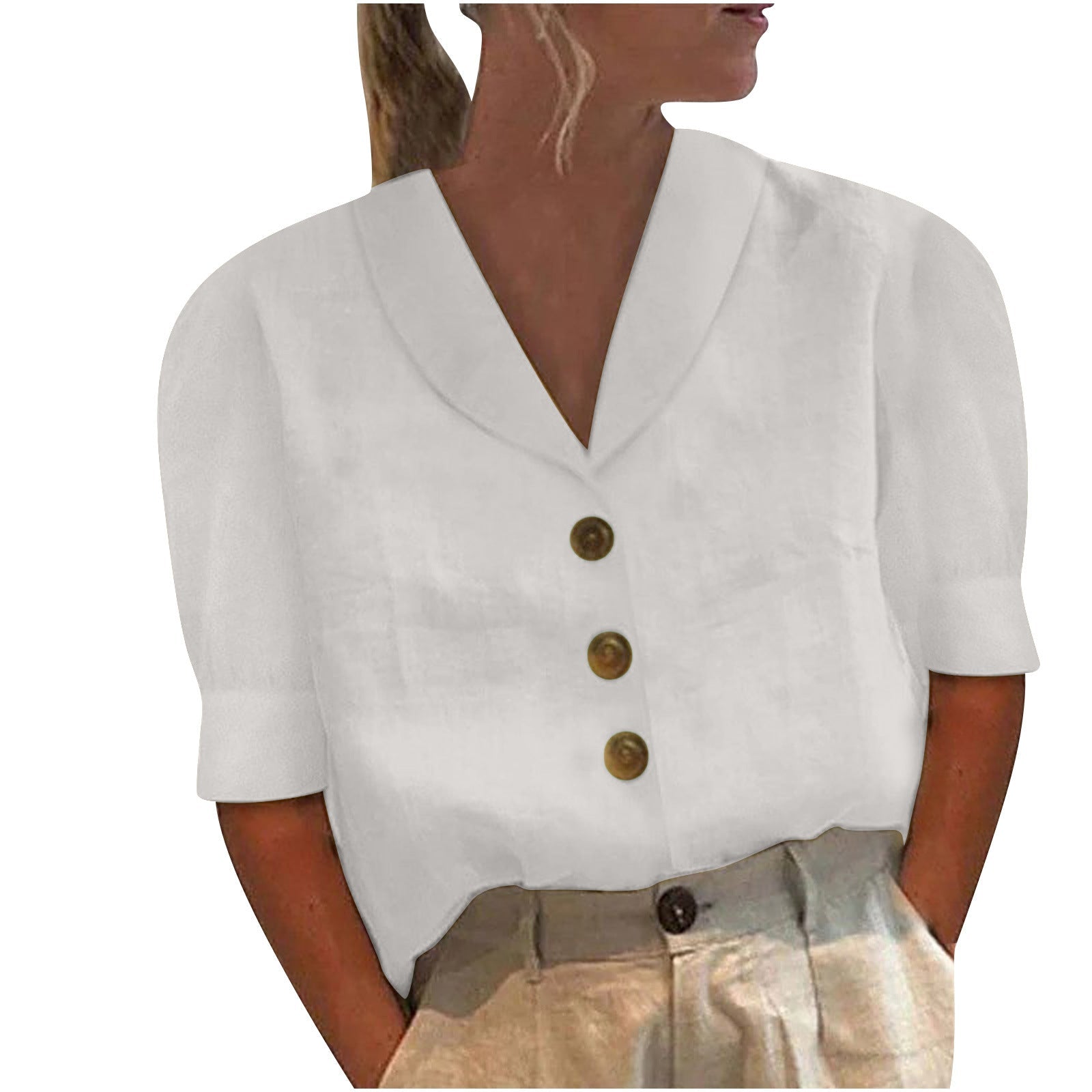 Chemisier rétro chic pour femme avec nœud devant