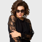Lauren - Elegante vestido de encaje negro para Mujer