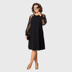Lauren - Elegante vestido de encaje negro para Mujer