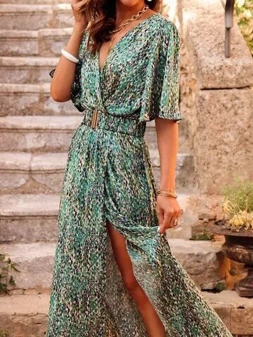 Dione™ Robe longue ceinturée printemps/été (Édition Limitée)