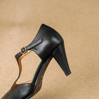 Tacones Altos de Cuero Auténtico Triana