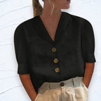 Blusa Retro Chic De Mujer Con Nudo Frontal