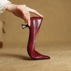 Anok Tacones Altos de Cuero Auténtico