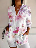 Blusa Colorida Con Estampado Artístico y Ajuste Cómodo