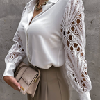 Blusa De Mujer Con Cuello Elegante Y Corte Fluido