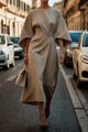 Sofia - Robe élégante à manches ballon et ceinture