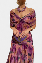 Alondra Vestido Largo con Estampado Floral Fantasía y Escote en V