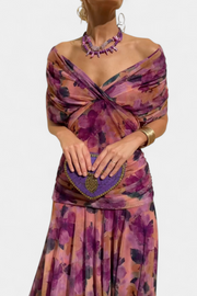 Melissa | Robe longue florale à col en V