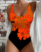 Coastal Glow | Elegante traje de baño de una pieza con estampado floral