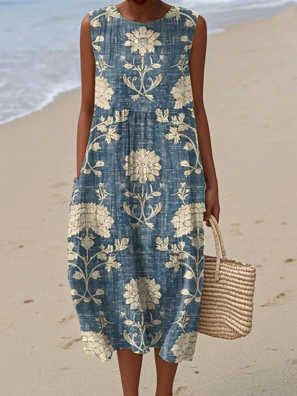 Harper | Vestido Midi de Corte Evasé Sin Mangas