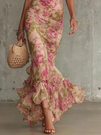 Amara | Vestido Largo Estampado Floral Vintage con Mangas