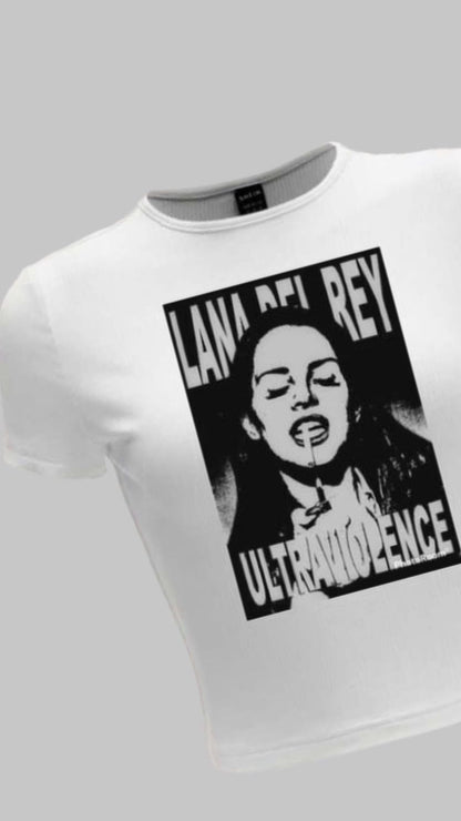 LANA DEL REY FITTED CROPPED T-SHIRT