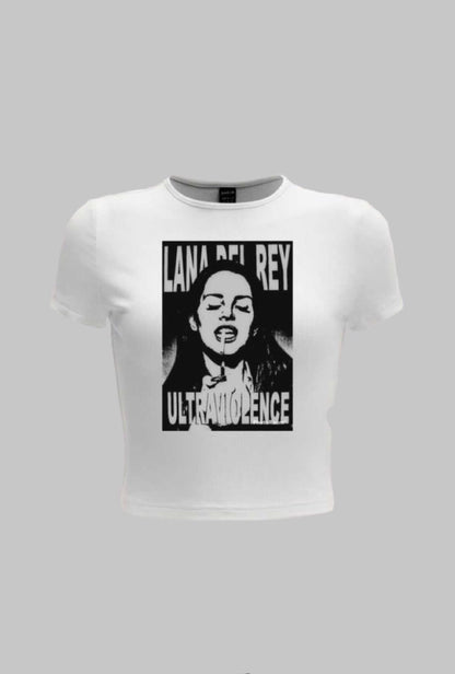 LANA DEL REY FITTED CROPPED T-SHIRT