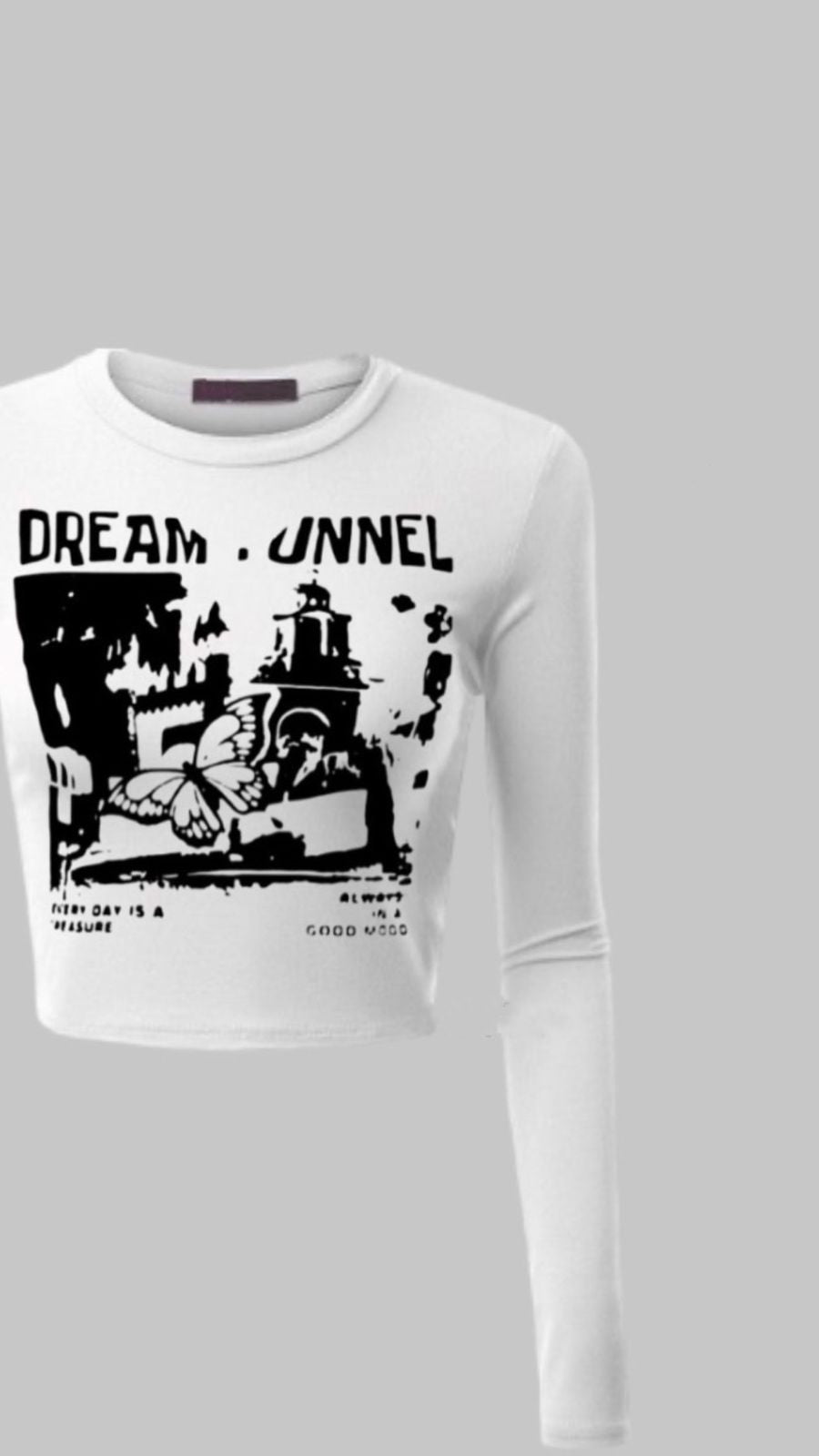 DREAM TUNNEL FITTED CROPPED T-SHIRT