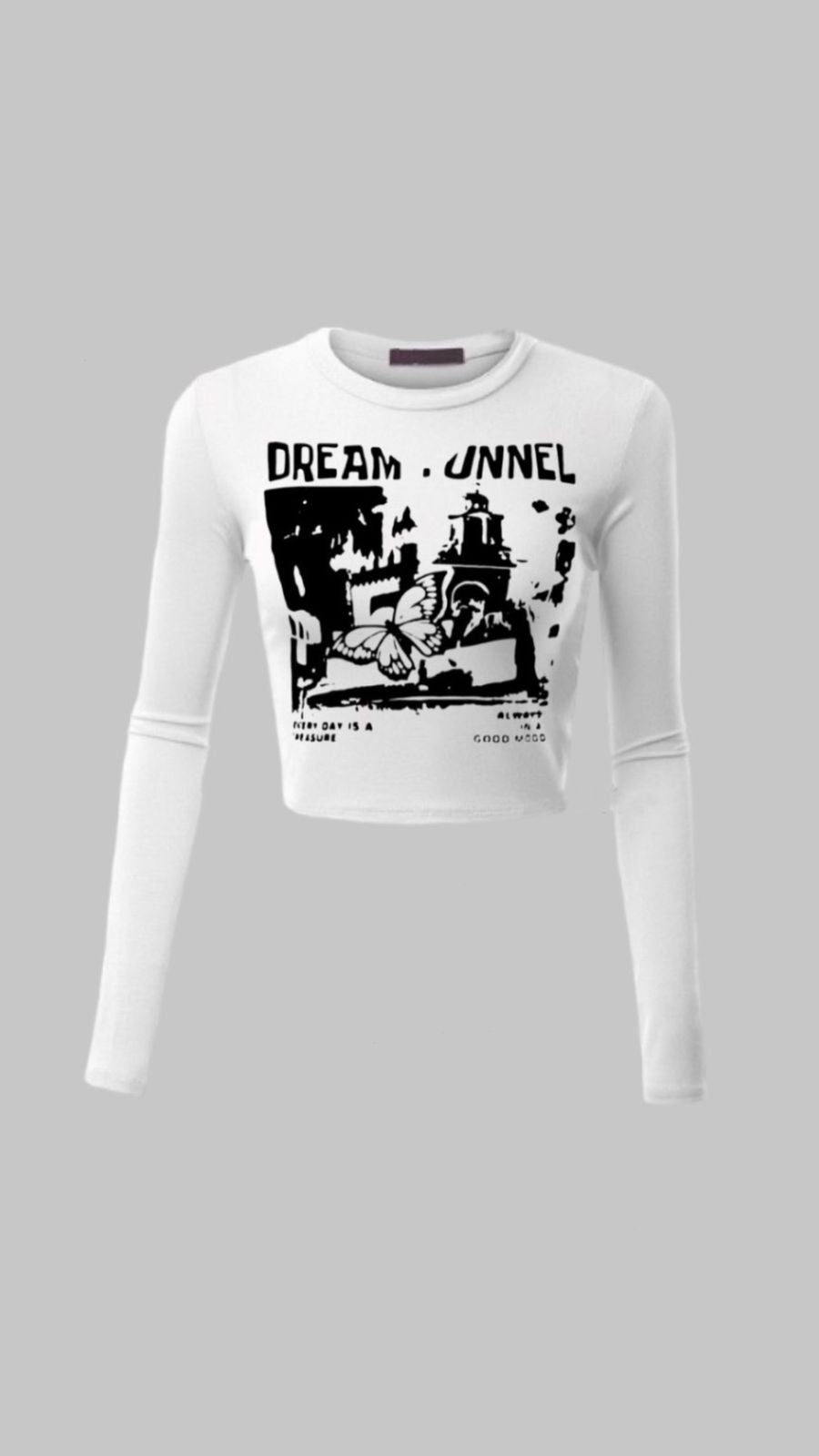 DREAM TUNNEL FITTED CROPPED T-SHIRT