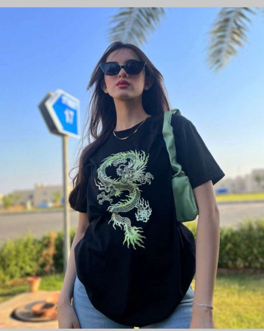 Dragon printed unisex oversized tee