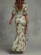 Livia | Vestido Largo Satén Verde
