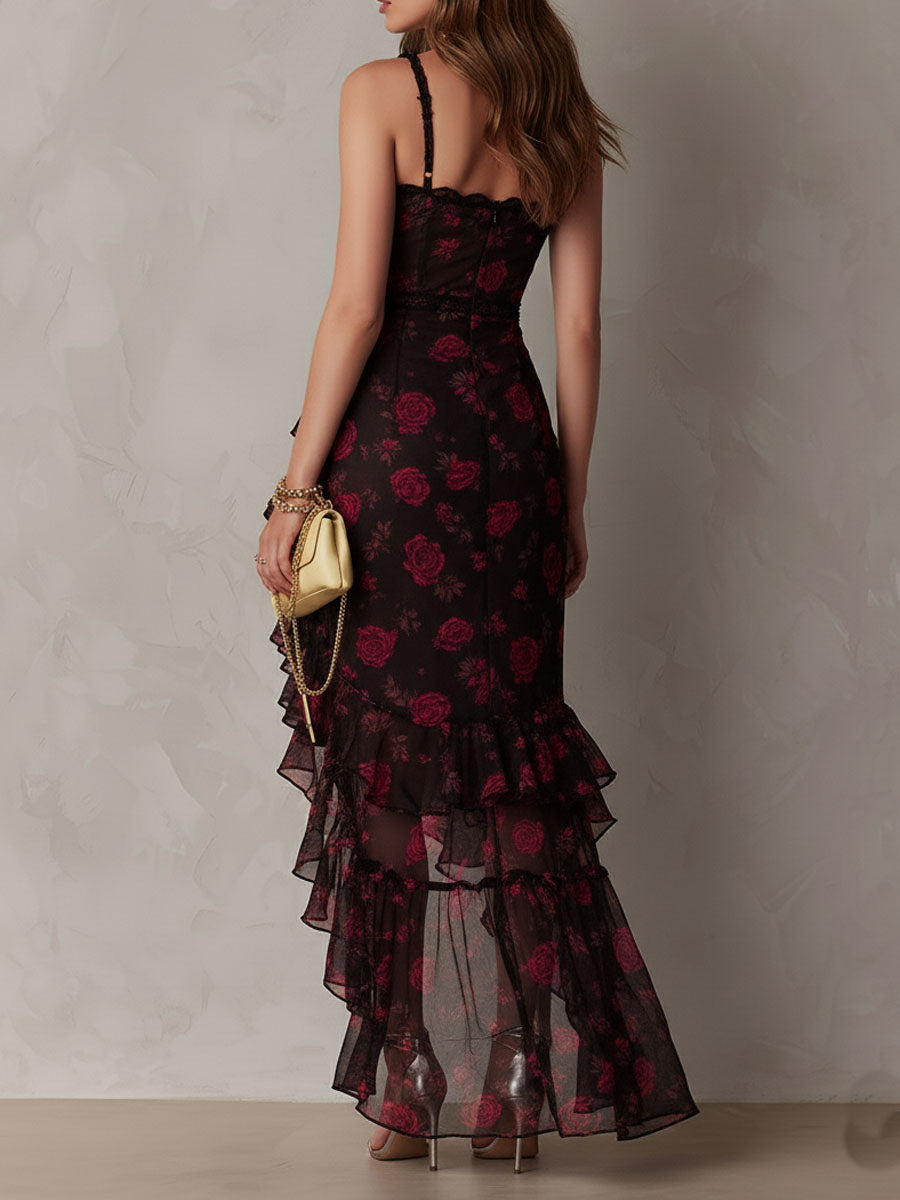 Vestido Maxi Floral con Encaje