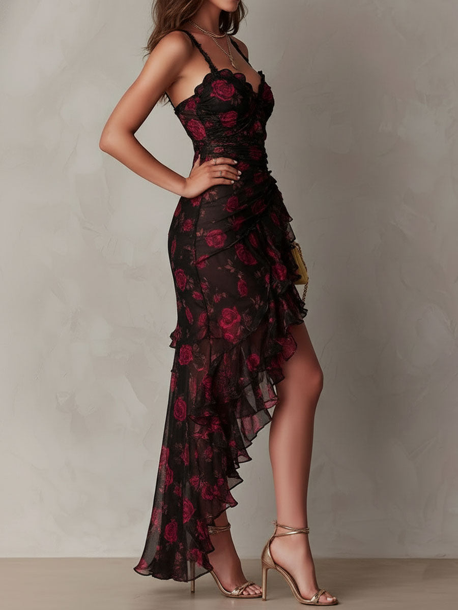 Vestido Maxi Floral con Encaje