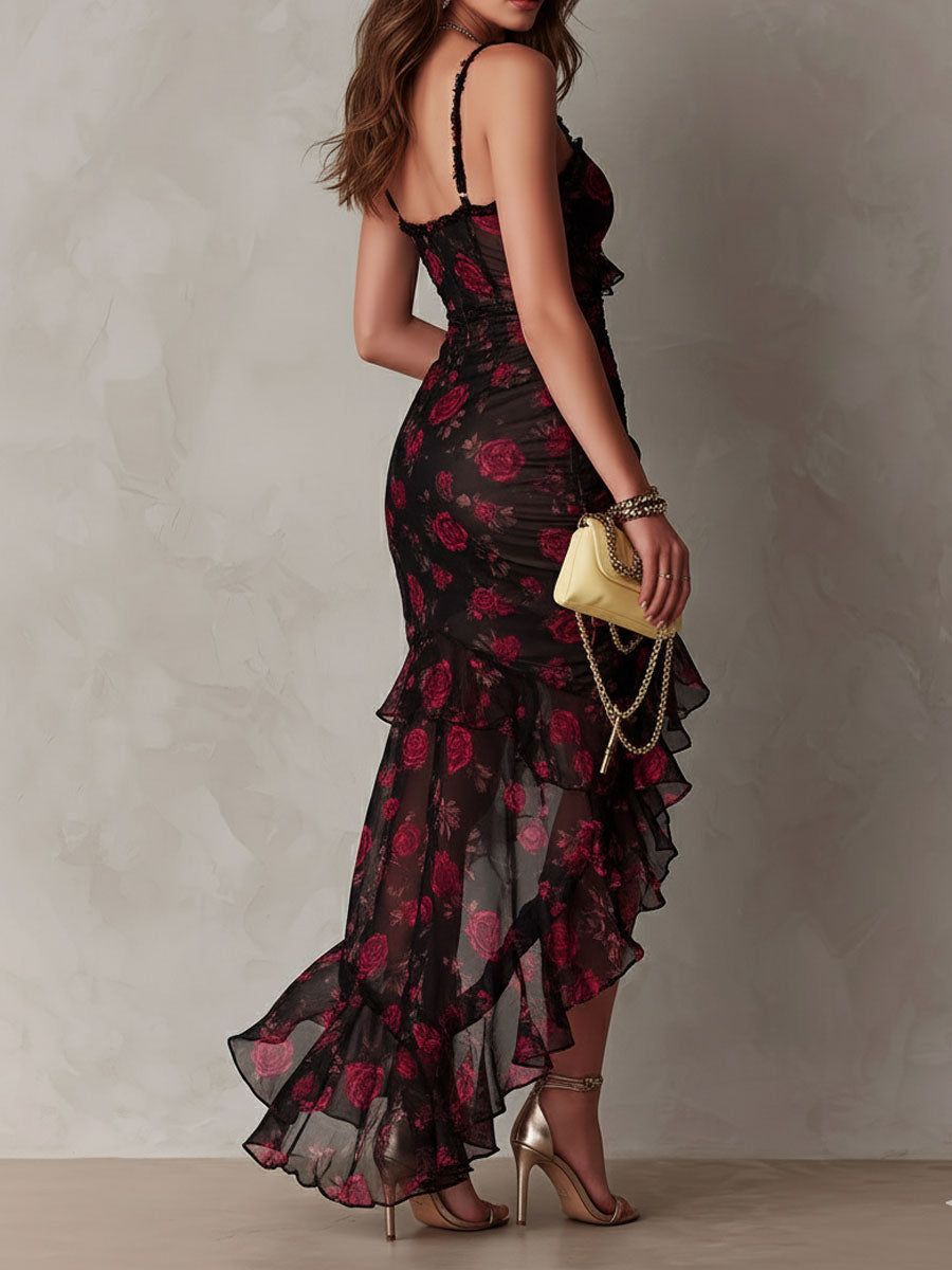 Vestido Maxi Floral con Encaje