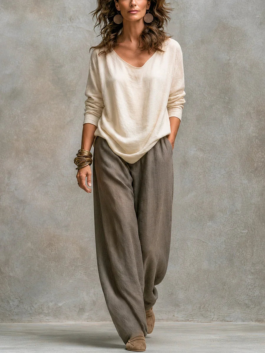 Costanza Ensemble Trois Pièces avec Pantalon Palazzo