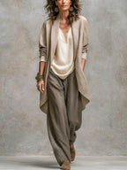Costanza Ensemble Trois Pièces avec Pantalon Palazzo
