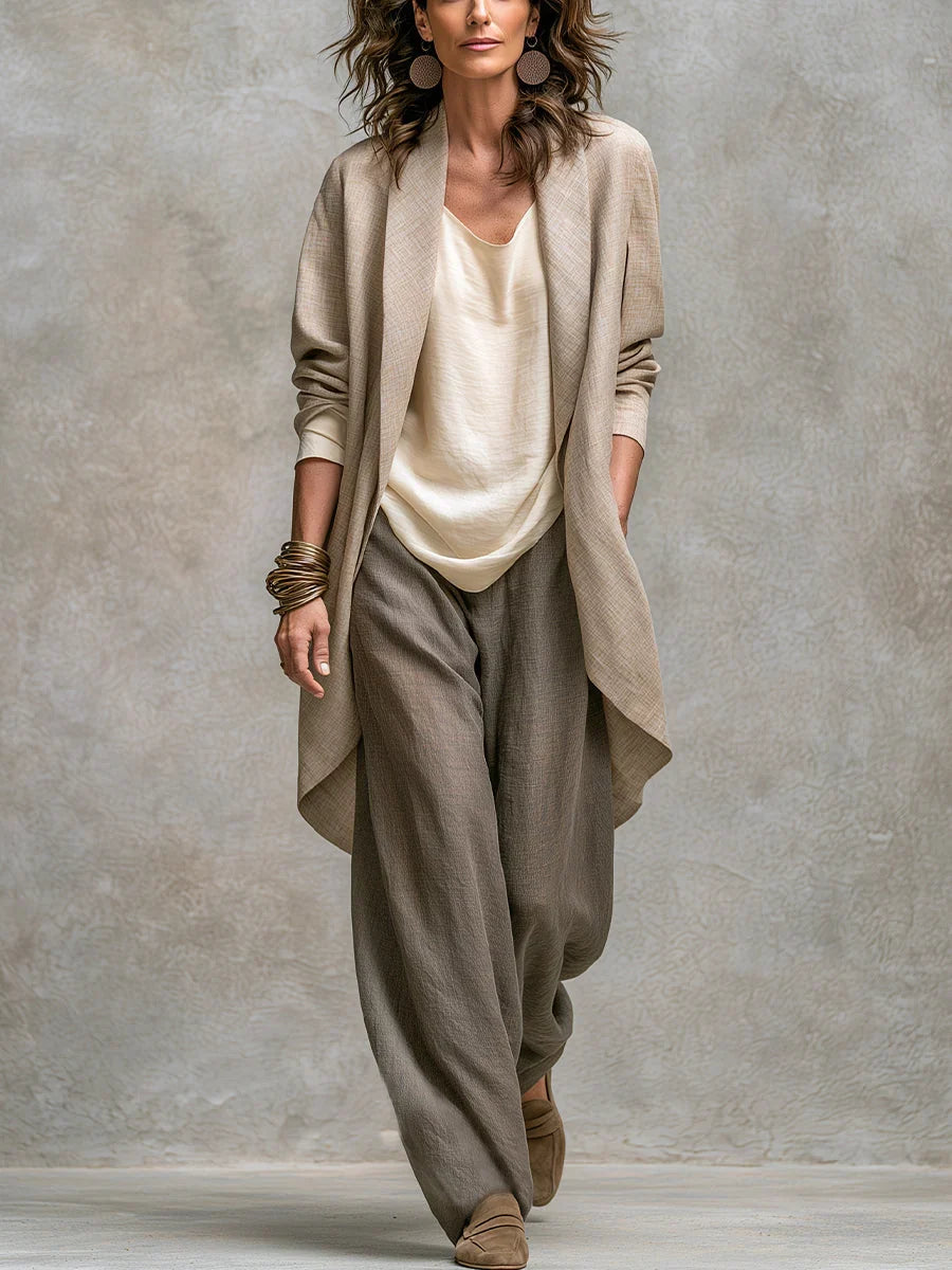 Costanza Ensemble Trois Pièces avec Pantalon Palazzo