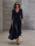 Vestido Regina azul marino, vista 4