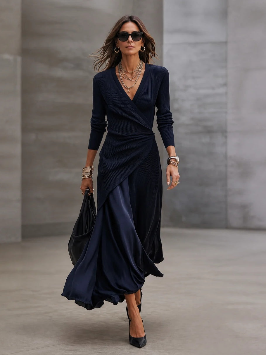 Vestido Regina azul marino, vista 4