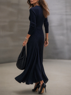 Vestido Regina azul marino, vista 2