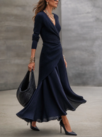 Vestido Regina azul marino, vista 3