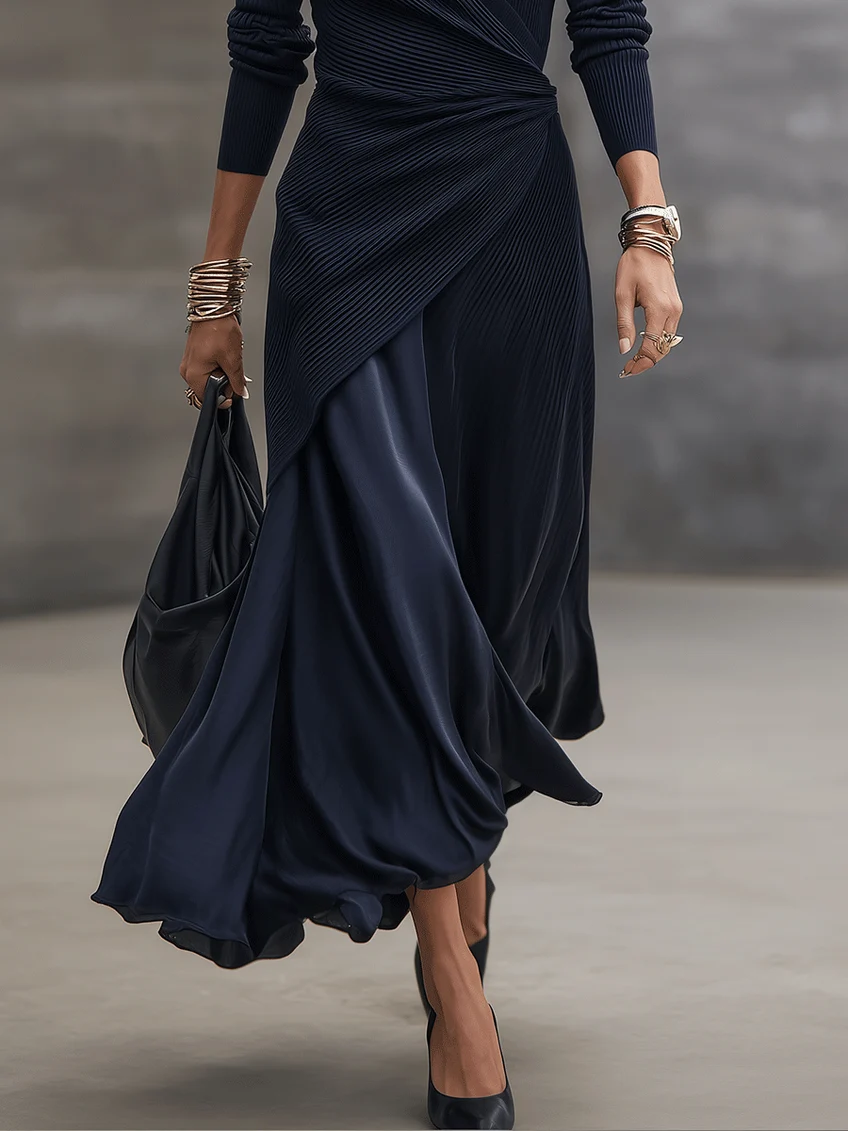 Vestido Regina azul marino, vista 6