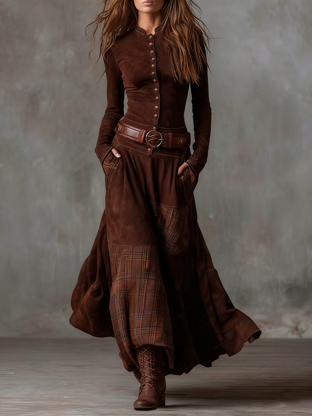 Vestido Ximena en color café