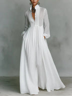 Alma Robe Maxi Intemporelle à Col Élégant