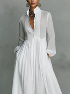 Alma Robe Maxi Intemporelle à Col Élégant